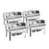 SOGA 4X 9L Stainless Steel Full Size Roll Top Chafing Dish Food Warmer