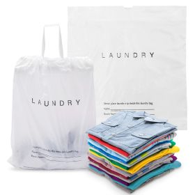 Disposable Travel Laundry Bags for Dirty Clothes, 18x19x4 Inch. 100 Pack White Hotel Plastic Laundry Bags