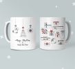 Merry Christmas Mug with Stockings and Presents