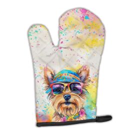 Yorkshire Terrier Hippie Dawg Oven Mitt Heat Resistant Thick Oven Mitt for Hot Pans and Oven, Kitchen Mitt Protect Hands, Cooking Baking Glove