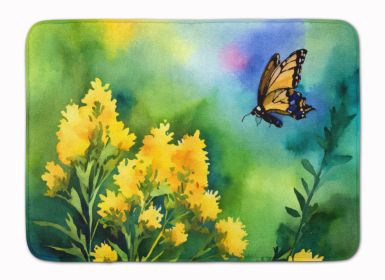 Kentucky Goldenrod in Watercolor Memory Foam Kitchen Mat Machine Washable Anti-Fatigue Mat Cushion Comfort Bath Mat or Kitchen Rug