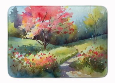 North Carolina Dogwoods in Watercolor Memory Foam Kitchen Mat Machine Washable Anti-Fatigue Mat Cushion Comfort Bath Mat or Kitchen Rug