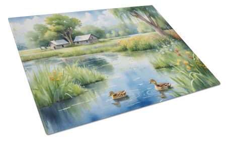 Mother Duck Glass Cutting Board Decorative Tempered Glass Kitchen Cutting and Serving Board Large Size Chopping Board