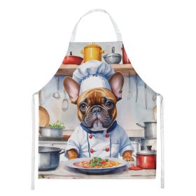 French Bulldog The Chef Apron Cooking Kitchen Server Baking Crafts Gardening for Adult Women Men, Unisex, Large, Multicolor