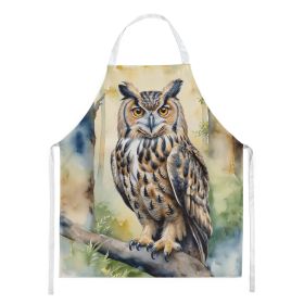 Eurasian Eagle Owl Apron Cooking Kitchen Server Baking Crafts Gardening for Adult Women Men, Unisex, Large, Multicolor