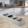 1pc Multifunctional Knife And Fork Compartment Storage Box; Cutlery Spoon Box Knife And Fork Divider Organizer; Kitchen Drawer Storage Box Tray; 5.5in