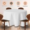 2 Pack 120 inch Round Premium Tablecloths for Wedding Banquet Restaurant 200 GSM Washable Fabric Table Cloth White