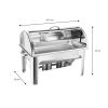 SOGA 4X 9L Stainless Steel Full Size Roll Top Chafing Dish Food Warmer