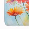 Gerbera Daisies in Watercolor Memory Foam Kitchen Mat Machine Washable Anti-Fatigue Mat Cushion Comfort Bath Mat or Kitchen Rug