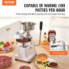 VEVOR Commercial Burger Patty Maker, 130mm/5inch Hamburger Beef Patty Maker, Heavy Duty Food-Grade Stainless Steel Bowl Burger Press Machine