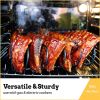 Non-Stick BBQ Rib Rack Stand Barbecue Steaks Racks Stainless Steel Chicken Beef Ribs Grill Black for Gas Smoker BBQ Tools bbq