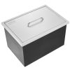 VEVOR Drop in Ice Chest, 21"L x 17"W x 18"H Stainless Steel Ice Cooler, Commercial Ice Bin with Cover, 40 qt Outdoor Kitchen Ice Bar