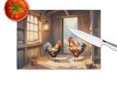 Chickens in the Coop Glass Cutting Board Decorative Tempered Glass Kitchen Cutting and Serving Board Large Size Chopping Board