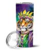 Tiger the King of Mardi Gras Stainless Steel Skinny Tumbler Vacuum Double Walled Reusable Insulated Tumbler Travel Cup for Coffee Cocktails Gift with