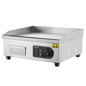 VEVOR Commercial Electric Griddle, 1700W Countertop Flat Top Grill, 122¬∞F-572 ¬∞F Adjustable Temp (Pan Size: 18 inch, Flatbed Type: Full Flat)