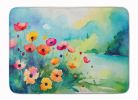 Anemones in Watercolor Memory Foam Kitchen Mat Machine Washable Anti-Fatigue Mat Cushion Comfort Bath Mat or Kitchen Rug