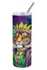 Tiger the King of Mardi Gras Stainless Steel Skinny Tumbler Vacuum Double Walled Reusable Insulated Tumbler Travel Cup for Coffee Cocktails Gift with