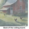 Chicken Coop at Dawn Glass Cutting Board Decorative Tempered Glass Kitchen Cutting and Serving Board Large Size Chopping Board