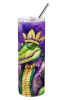 Alligator King of Mardi Gras Stainless Steel Skinny Tumbler Vacuum Double Walled Reusable Insulated Tumbler Travel Cup for Coffee Cocktails Gift with