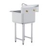 VEVOR Stainless Steel Prep & Utility Sink, 1 Compartment Free Standing Small Sink Include Faucet & legs