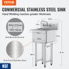 VEVOR Stainless Steel Prep & Utility Sink, 1 Compartment Free Standing Small Sink Include Faucet & legs