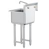 VEVOR Stainless Steel Prep & Utility Sink, 1 Compartment Free Standing Small Sink Include Faucet & legs