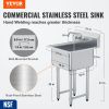 VEVOR Stainless Steel Prep & Utility Sink, 1 Compartment Free Standing Small Sink Include Faucet & legs